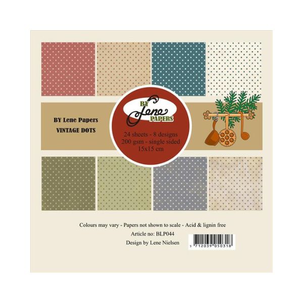 By Lene Paperpad 15x15 “Vintage Dots" BLP044