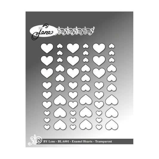 By Lene Enamel Hearts "Transparent - 54pcs" BLA001