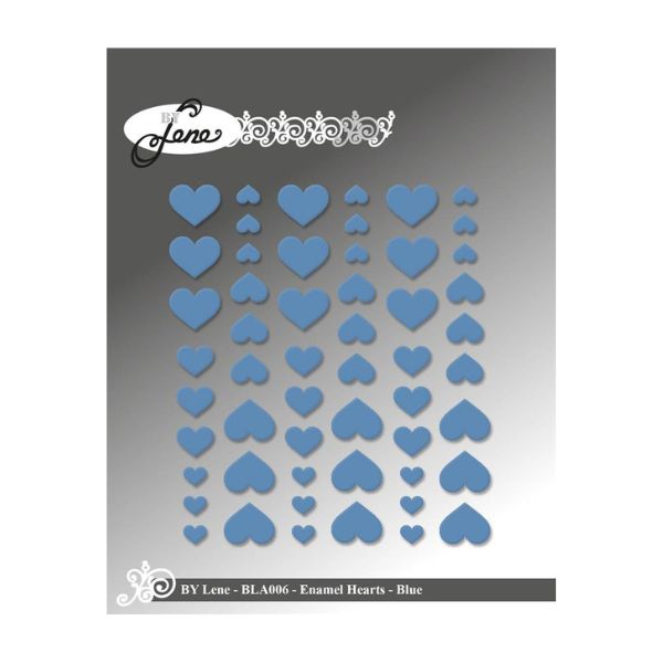 By Lene Enamel Hearts "Blue - 54pcs" BLA006