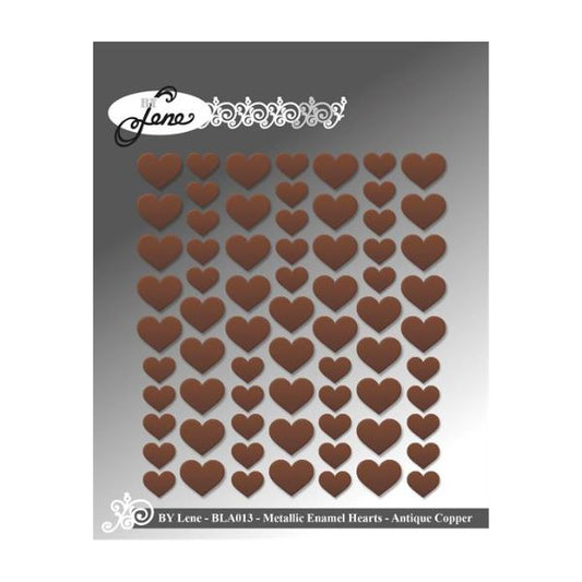 By Lene Metallic Enamel Hearts "Copper - 70pcs" BLA013