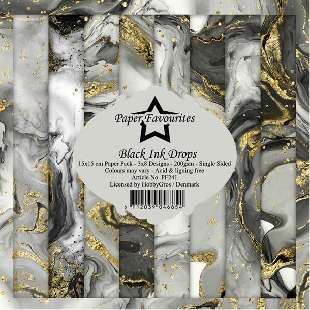 Paper Favourites Paper Pack "Black Ink Drops" PF241