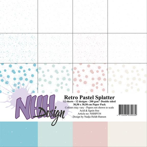 NHH Paperpad 30,5x30,5cm "Retro Pastel Splatter" NHHP534