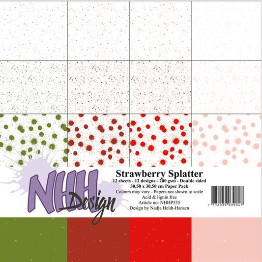 NHH Paperpad 30,5x30,5cm "Strawberry Splatter" NHHP535