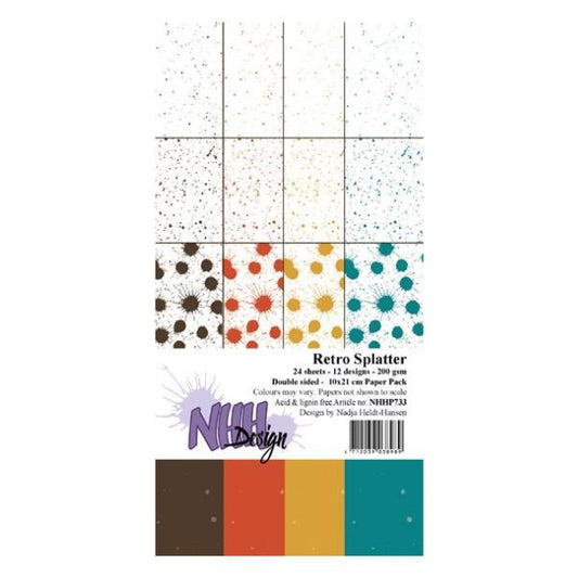 NHH Paperpad 10x21cm "Retro Splatter" NHHP733