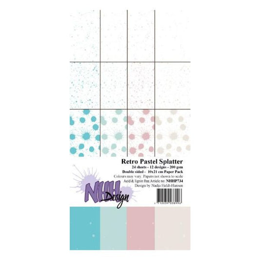 NHH Paperpad 10x21cm "Retro Pastel Splatter" NHHP734