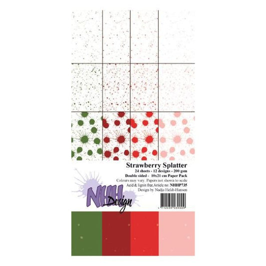 NHH Paperpad 10x21cm "Strawberry Splatter" NHHP735