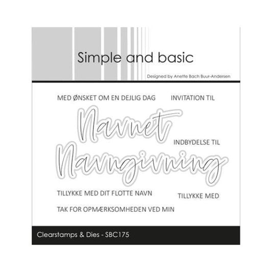 Simple and basic Clearstamp + Dies "Navngivning" SBC175