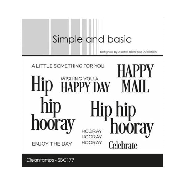 Simple and basic Clearstamp "Hip hip hooray" SBC179