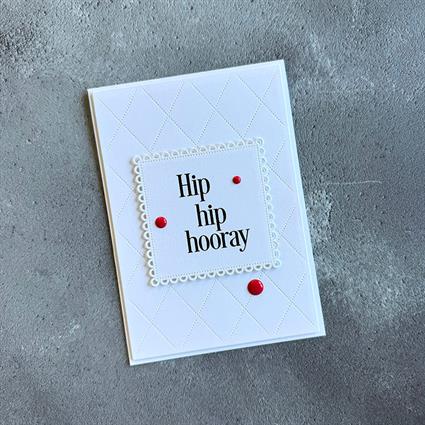 Simple and basic Clearstamp "Hip hip hooray" SBC179