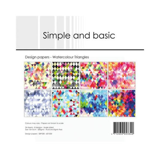 Simple and Basic Design Papers "Watercolour Triangles"