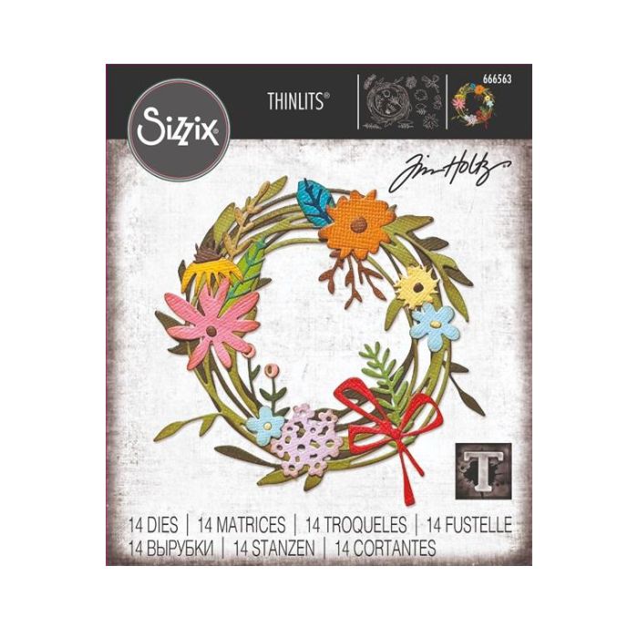 Sizzix/Tim Holtz Thinlits Die "Vault - Funky Floral Wreath"