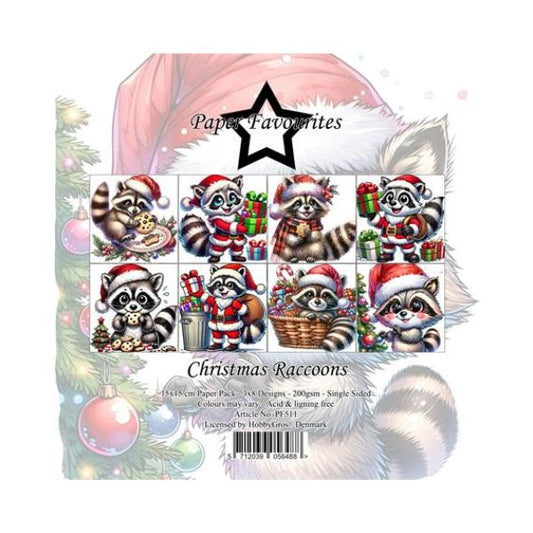 Paper Favourites Paper Pack "Christmas Raccoons"