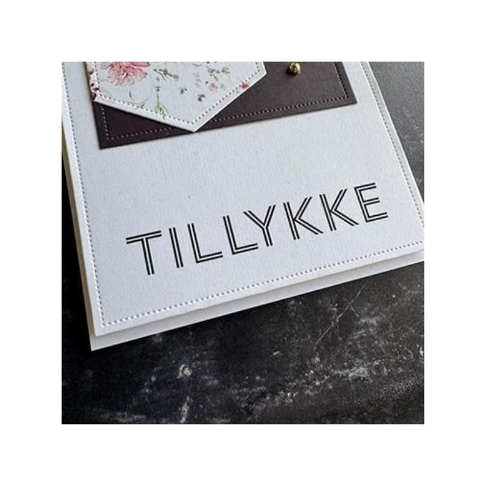 Simple and basic Clearstamp "Tillykke med dagen" SBC189