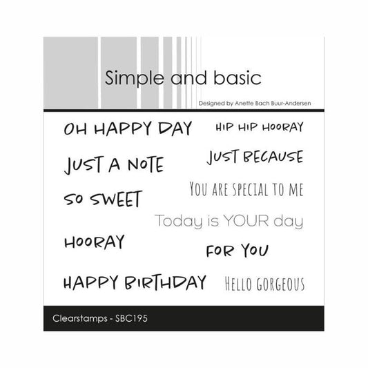 Simple and basic Clearstamp "Oh happy day" SBC195