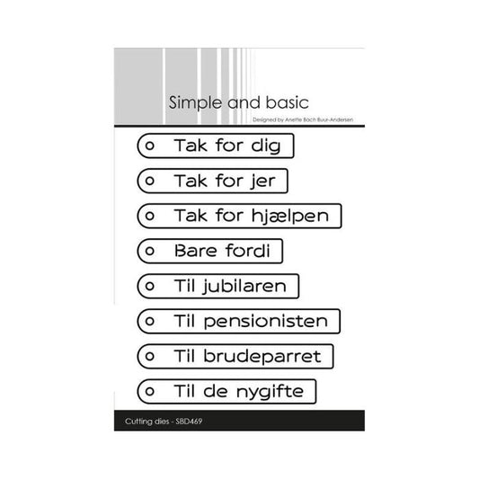 Simple and Basic die "Danish Tag Texts" SBD469