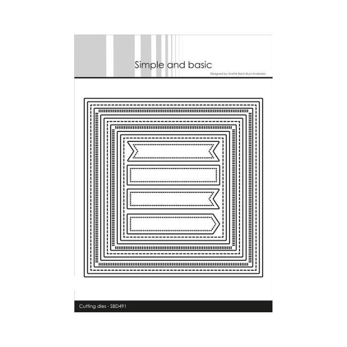 Simple and Basic die "Combi Striped Frames - Square" SBD491