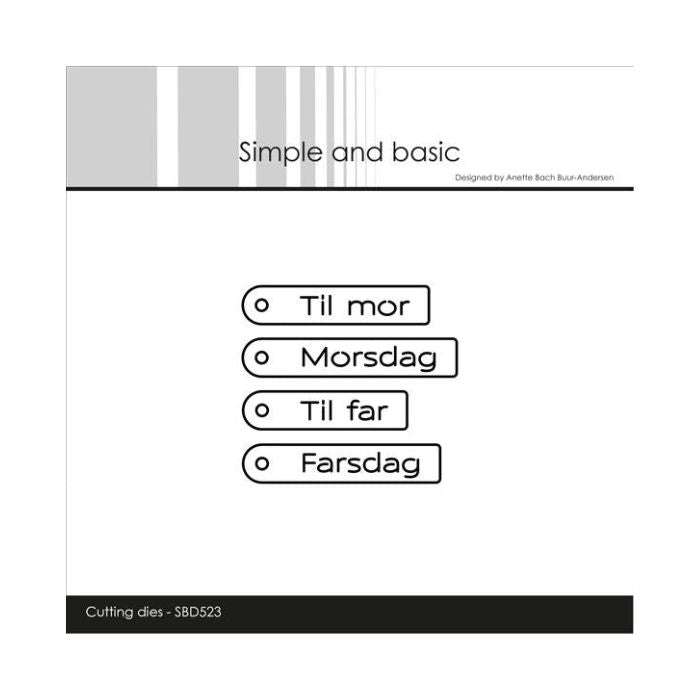 Simple and Basic die "Danish tag texts" SBD523