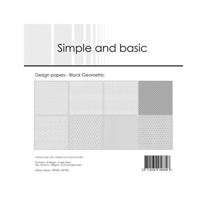 Simple and Basic Design Papers "Black Geometric" SBP543