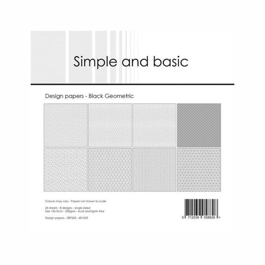 Simple and Basic Design Papers "Black Geometric" SBP543