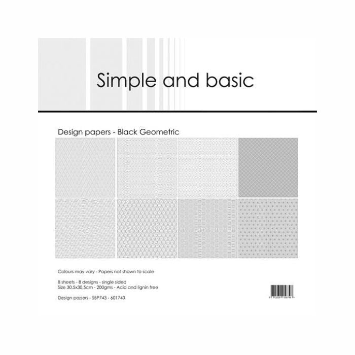 Simple and Basic Design Papers "Black Geometric" SBP743