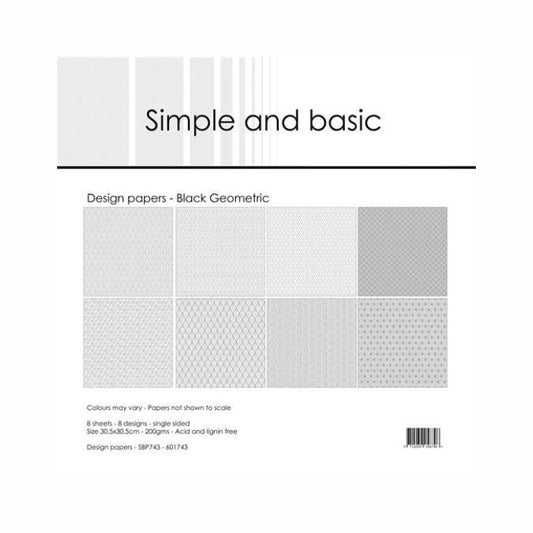 Simple and Basic Design Papers "Black Geometric" SBP743